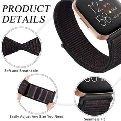 Nylon Fitbit Band For Versa 3 / 4 - Sense 1 / 2 (20 color options) -
