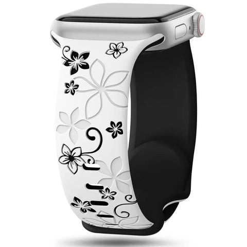 Engraved Silicone Apple Watch Bands - 10 color options 38mm - 49mm -