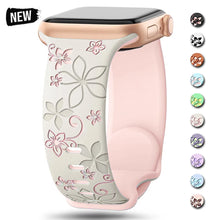 Load image into Gallery viewer, Engraved Silicone Apple Watch Bands - 10 color options 38mm - 49mm