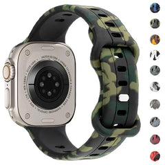 Silicone Camouflage Apple Watch Band - 10 Color Options 38mm - 49mm -