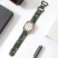 Silicone Camouflage Apple Watch Band - 10 Color Options 38mm - 49mm -