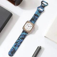 Silicone Camouflage Apple Watch Band - 10 Color Options 38mm - 49mm -