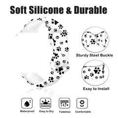 Silicone Dog Paw Print Apple Watch Band - 8 color options 38mm- 49mm -