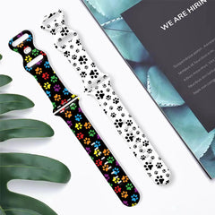 Silicone Dog Paw Print Apple Watch Band - 8 color options 38mm- 49mm -