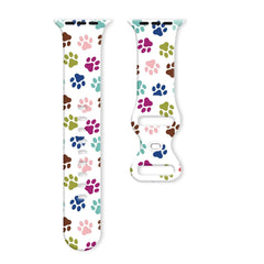 Silicone Dog Paw Print Apple Watch Band - 8 color options 38mm- 49mm -