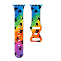 Silicone Dog Paw Print Apple Watch Band - 8 color options 38mm- 49mm -