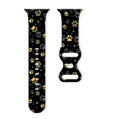 Silicone Dog Paw Print Apple Watch Band - 8 color options 38mm- 49mm -