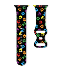 Silicone Dog Paw Print Apple Watch Band - 8 color options 38mm- 49mm -
