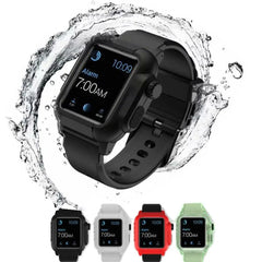 Silicone Waterproof Apple Watch Bands + Case - 16 color options 38mm - 45mm -