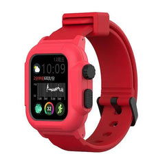 Silicone Waterproof Apple Watch Bands + Case - 16 color options 38mm - 45mm -