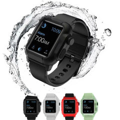 Silicone Waterproof Apple Watch Bands + Case - 16 color options 38mm - 45mm -