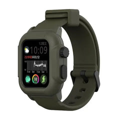 Silicone Waterproof Apple Watch Bands + Case - 16 color options 38mm - 45mm -