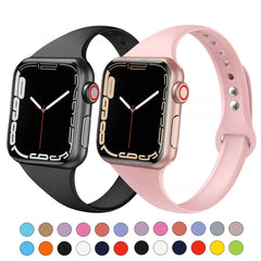 Slim Silicone Apple Watch Bands - 38 color options 38mm - 49mm -