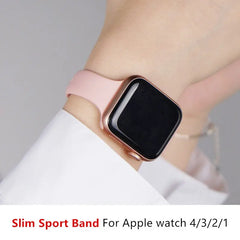 Slim Silicone Apple Watch Bands - 38 color options 38mm - 49mm -