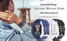 Load image into Gallery viewer, Sport Rubber Strap with Transparent Armor Case for Apple Watch Band - 6 colors Axios Bands