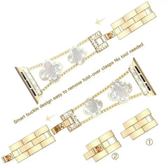 Stainless Steel Diamond Bracelet Apple Watch Band - 11 Color Options 38 - 49mm -