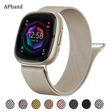 Load image into Gallery viewer, Stainless Steel Magnetic Metal Fitbit for Versa, Versa Lite, Versa 2, Versa 3, Versa 4, and Versa Sense - 7 color options Axios Bands