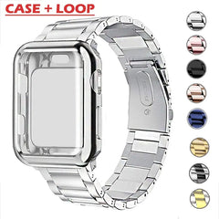 Stainless Steel Metal Apple Watch Bands + CASE - 15 color options 38mm - 45mm -