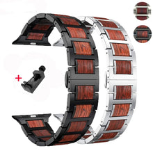 Load image into Gallery viewer, Steel & Wood Apple Watch Bands - 2 color options 38mm - 49mm Axios Bands