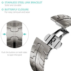 Titanium Steel Metal Apple Watch Bands - 14 color options 38mm - 49mm -