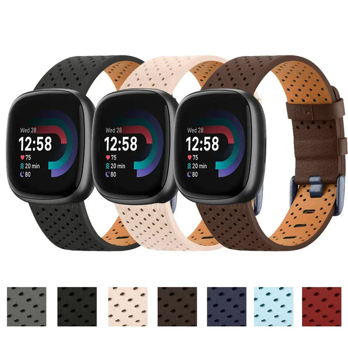 Leather Fitbit Band for Versa 3/4 and Sense 1/2 - 7 Color Options Axios Bands