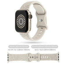 Load image into Gallery viewer, Boho Engraved Silicone Strap for Apple Watch Band 38mm to 49mm - 28 Colors Axios Bands
