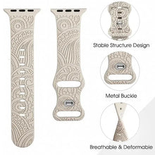 Load image into Gallery viewer, Boho Engraved Silicone Strap for Apple Watch Band 38mm to 49mm - 28 Colors Axios Bands
