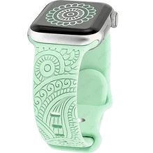 Load image into Gallery viewer, Boho Engraved Silicone Strap for Apple Watch Band 38mm to 49mm - 28 Colors Axios Bands
