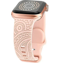 Load image into Gallery viewer, Boho Engraved Silicone Strap for Apple Watch Band 38mm to 49mm - 28 Colors Axios Bands
