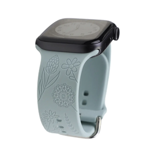 Boho Engraved Silicone Strap for Apple Watch Band 38mm to 49mm - 28 Colors Axios Bands