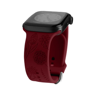 Boho Engraved Silicone Strap for Apple Watch Band 38mm to 49mm - 28 Colors Axios Bands
