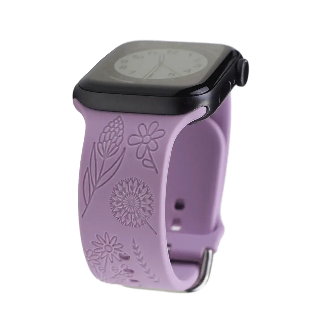 Boho Engraved Silicone Strap for Apple Watch Band 38mm to 49mm - 28 Colors Axios Bands