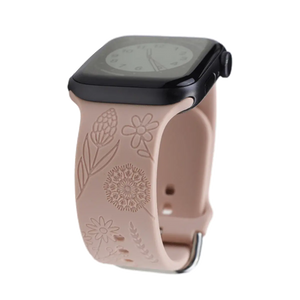 Boho Engraved Silicone Strap for Apple Watch Band 38mm to 49mm - 28 Colors Axios Bands