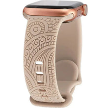 Load image into Gallery viewer, Boho Engraved Silicone Strap for Apple Watch Band 38mm to 49mm - 28 Colors Axios Bands
