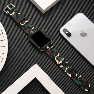 Camouflage Silicone Apple Watch Bands - 5 color options 38mm - 49mm Axios Bands