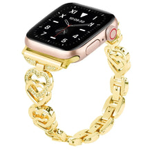 Load image into Gallery viewer, Diamond Heart Stainless Steel Metal Apple Watch Band - 7 Color Options - 38mm - 49mm Axios Bands
