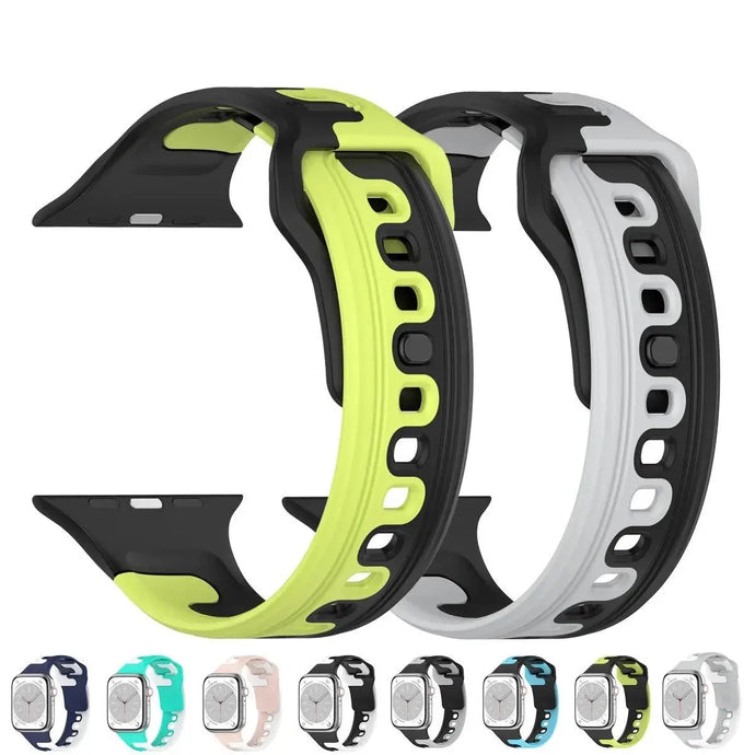 Double Color Silicone Apple Watch Bands  - 9 Color Options 38mm - 49mm Axios Bands