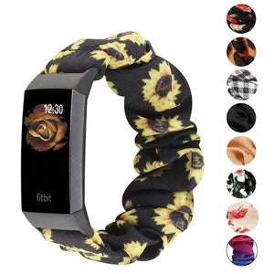 Elastic Scrunchie Fitbit Band For Charge 3 & 4 - eight color options Axios Bands