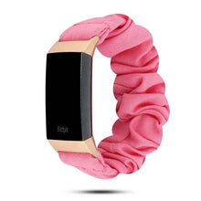 Load image into Gallery viewer, Elastic Scrunchie Fitbit Band For Charge 3 &amp; 4 - eight color options Axios Bands
