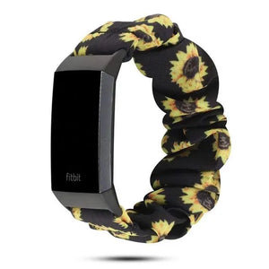 Elastic Scrunchie Fitbit Band For Charge 3 & 4 - eight color options Axios Bands