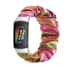 Load image into Gallery viewer, Elastic Scrunchie Fitbit Band For Charge 5 - 80 color options Axios Bands
