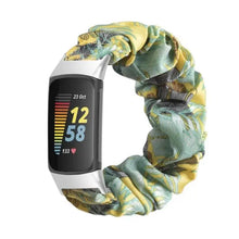 Load image into Gallery viewer, Elastic Scrunchie Fitbit Band For Charge 5 - 80 color options Axios Bands
