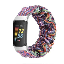 Load image into Gallery viewer, Elastic Scrunchie Fitbit Band For Charge 5 - 80 color options Axios Bands
