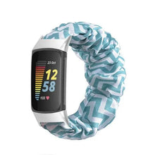 Load image into Gallery viewer, Elastic Scrunchie Fitbit Band For Charge 5 - 80 color options Axios Bands
