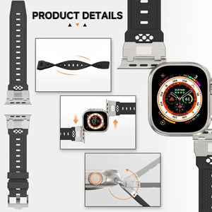 Flexi Silicone Sport Strap with Metal Connector for Apple Watch Band 42mm to 49mm - 16 Colors Axios Bands
