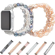 Load image into Gallery viewer, Ivory Pearl &amp; Rhinestone Crystal Bracelet Strap for Apple Watch Band - 7 Colors Axios Bands
