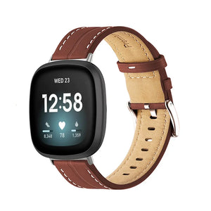 Leather Fitbit Band For Versa, Versa 2, Versa Lite - 10 color options Axios Bands