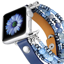 Load image into Gallery viewer, Leather and Beaded Apple Watch Band Axios Bands
