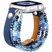 Load image into Gallery viewer, Leather and Beaded Apple Watch Band Axios Bands
