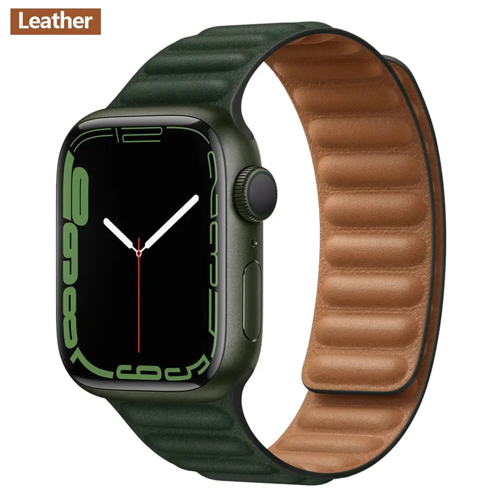 Magnetic Leather Apple Watch Bands - 50 color options 38mm - 49mm Axios Bands
